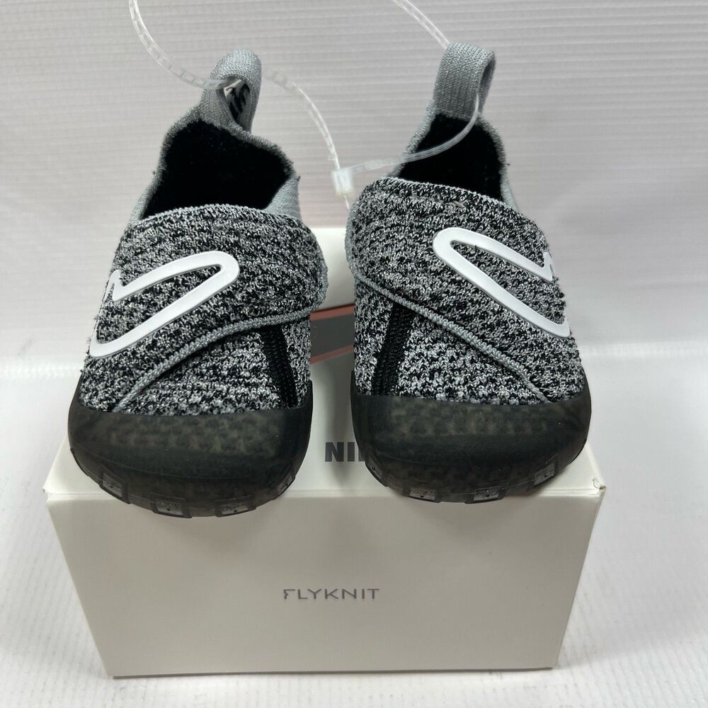 Nike Swoosh 1 Flyknit Baby Shoes Size 3C Black/White Wolf Grey FB3244-001 w/Box